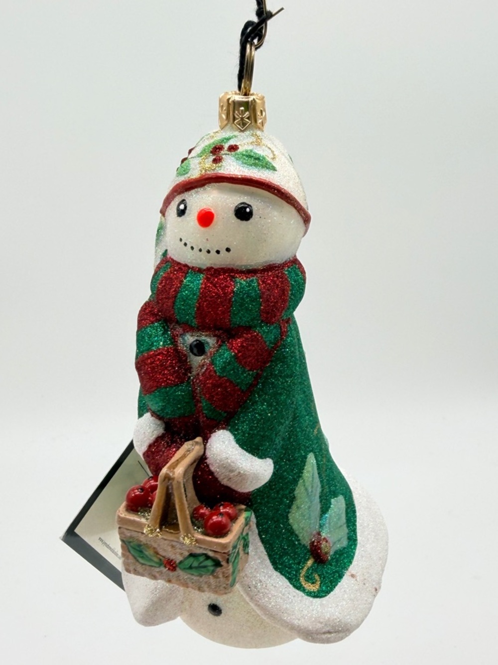 Glitterazzi Snow Woman Man Holly ornament